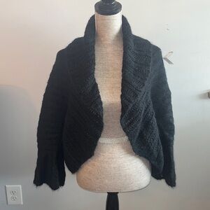 Lauren Vidal Linda Shawl Collar long Sleeve Open Sweater Vest sz M Mohair Blend.